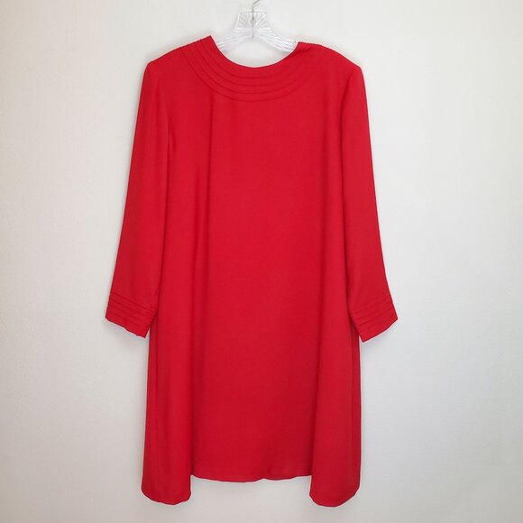 Vintage Leo Narducci red long sleeve shift dress - Picture 1 of 9
